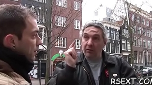 Oversexed bloke pays some amsterdam botch be advisable for boiling coitus